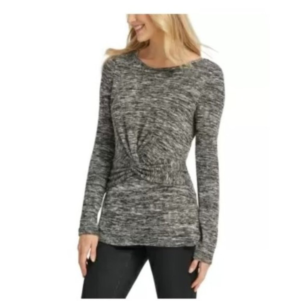 Dkny Heathered Twist-Front Top